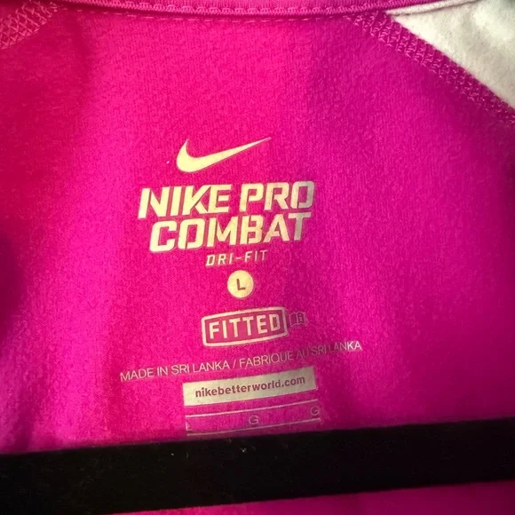Nike Pro Combat Dri-FIT Pink Top - Picture 3 of 3